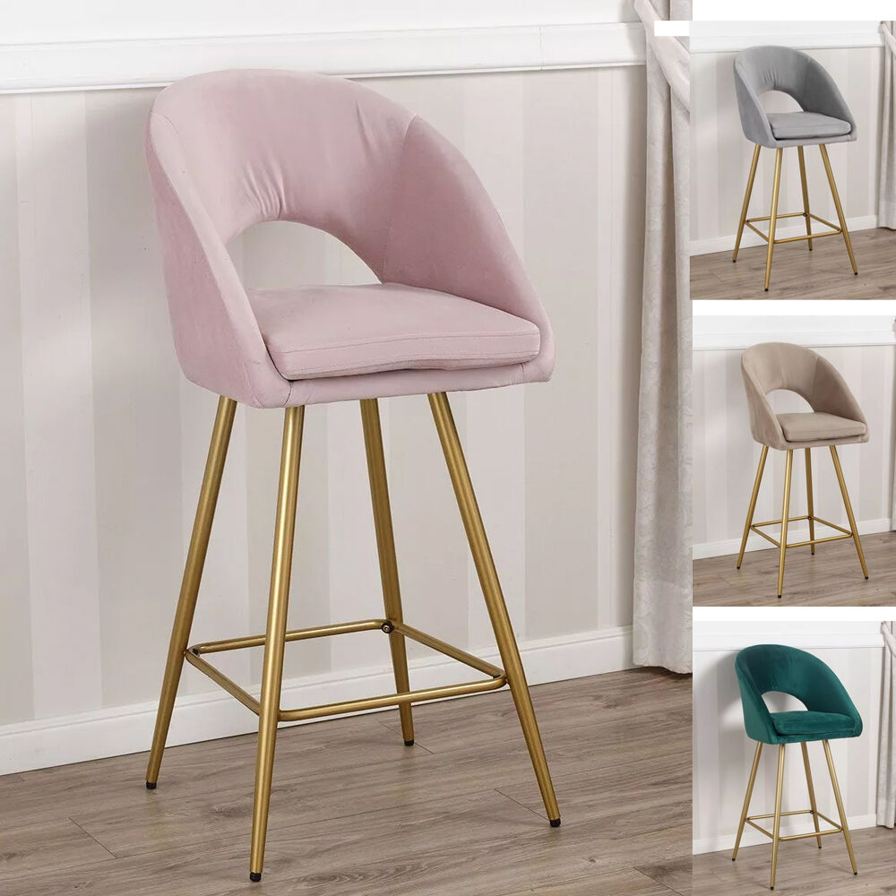 Tuttoperlestetica Poltrona sgabello alto in velluto nero e metallo dorato stile Art Déco VERDE