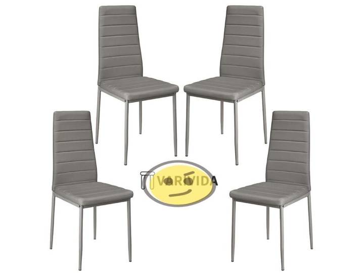 VARIVIDA 4X Chaises à Manger Chaise de Salle de séjours (gris)