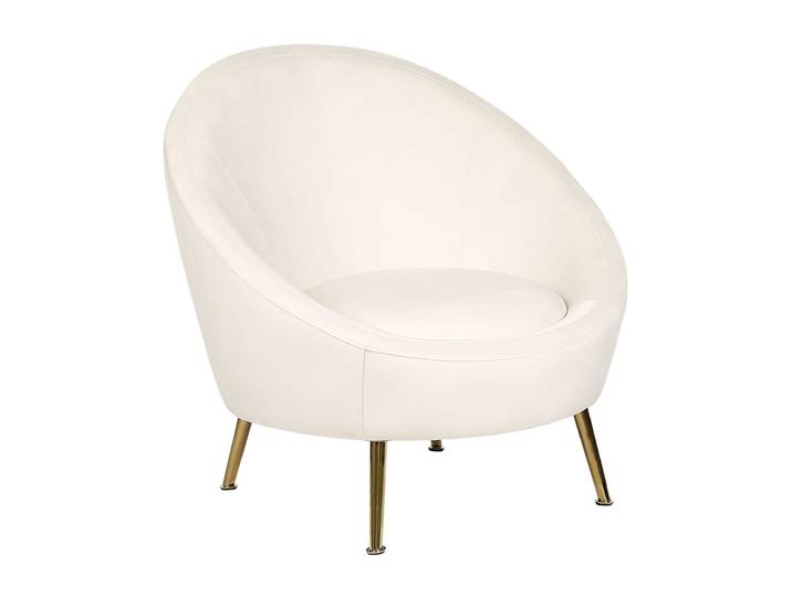 Fauteuil en velours blanc h81