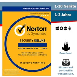 Norton Security 3.0, 1/3/5/10 Geräte - 1/2/3 Jahre, Download