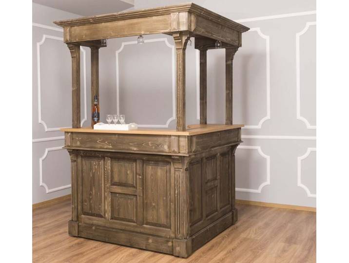 Rustikaler Bartresen im Landhausstil, inkl. Aufsatz