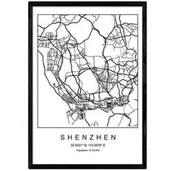 POSTER Shenzhen Nordischen Stil A3 Rahmenlos