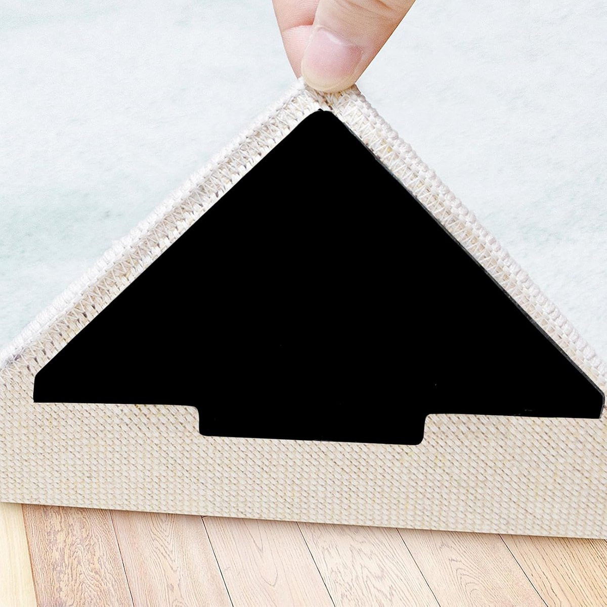 10 stuks Antislip Tapijt Grippers - Zwart - Driehoek ontwerp