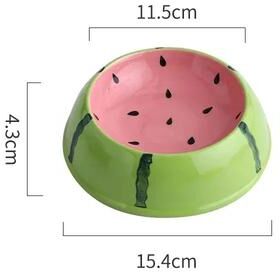 Inspire Essentials Fruit Garden Ceramic Pet Food Bowl watermelon