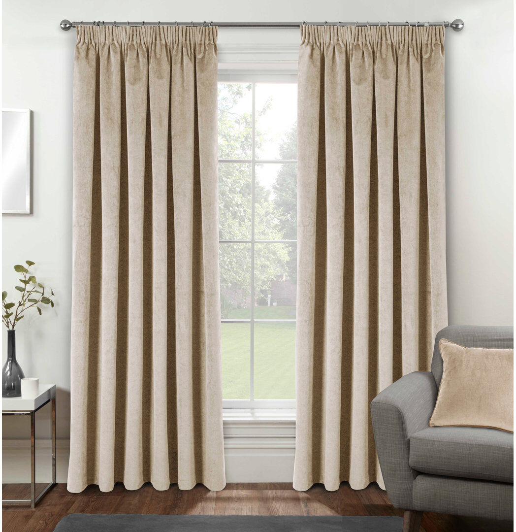 Brayden Studio Alene Blackout Curtains Cream 168cm Width x 183cm Drop