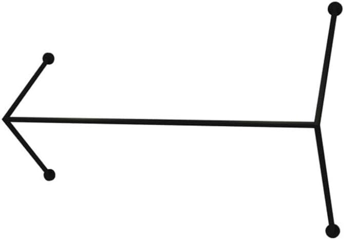 Zwart kledingrek voor zware belasting met een breedte van 100 cm