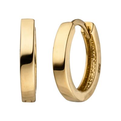 Paar Creolen JOBO, gelb (gelbgold 585), Ohrringe, Damen, 12,5mm, Gelbgold 585, 585 Gold 12,5 mm
