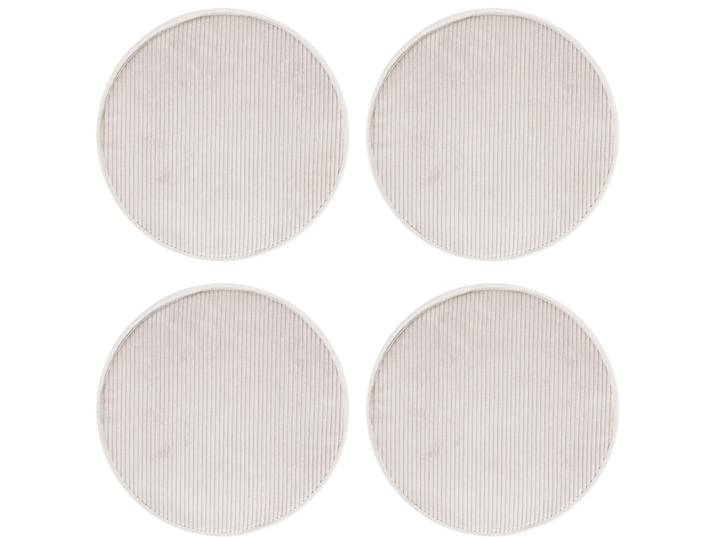 Galettes de chaise velours rondes nature -lot de 4-⌀35