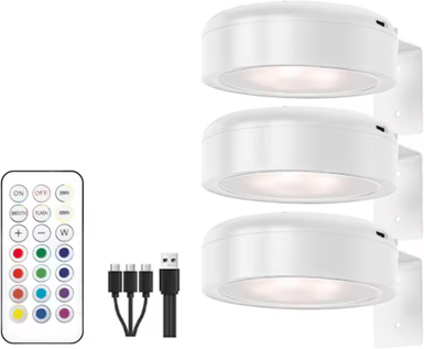 Inspire Picks Rechargeable Magnetic LED Spotlight Wireless Picture Light & Bedside Reading Wall Lamp 2pcs Rgb Colorful4
