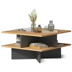 Vicco, Couchtisch + Beistelltisch, Couchtisch Lorin, Artisan-Eiche/Anthrazit, 60 x 60 cm (60 x 60 x 34 cm)