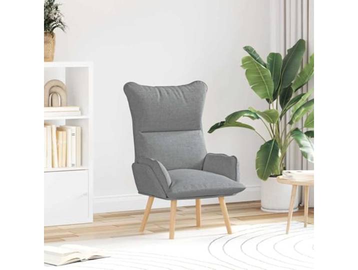 NLQMSU Sessel, hellgrau, 69 x 74 x 93 cm, Stoff und Sperrholz Füße aus massivem Gummiholz, gepolsterte Armlehnen, weiches Polyester, Wohnzimmer, Schlafzimmer, Büro