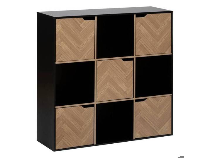Étagère  Mix'n'door  9 cases effet bois et noir 100 5x32cm