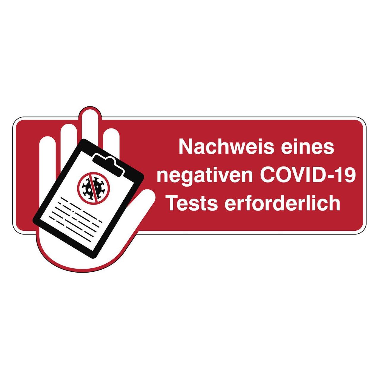 Brady Nachweis eines negativen COVID-19 Tests erforderlich (310016)