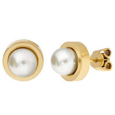 Paar Ohrstecker TITANIA "Titanohrstecker", weiß, Ohrringe, Damen, Titan, mit Perlen