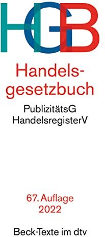 Handelsgesetzbuch: mit Einführungsgesetz, Publizitätsgesetz und Handelsregisterordnung (Beck-Texte im dtv) - Preis vom 30.09.2026 09:01:18 h