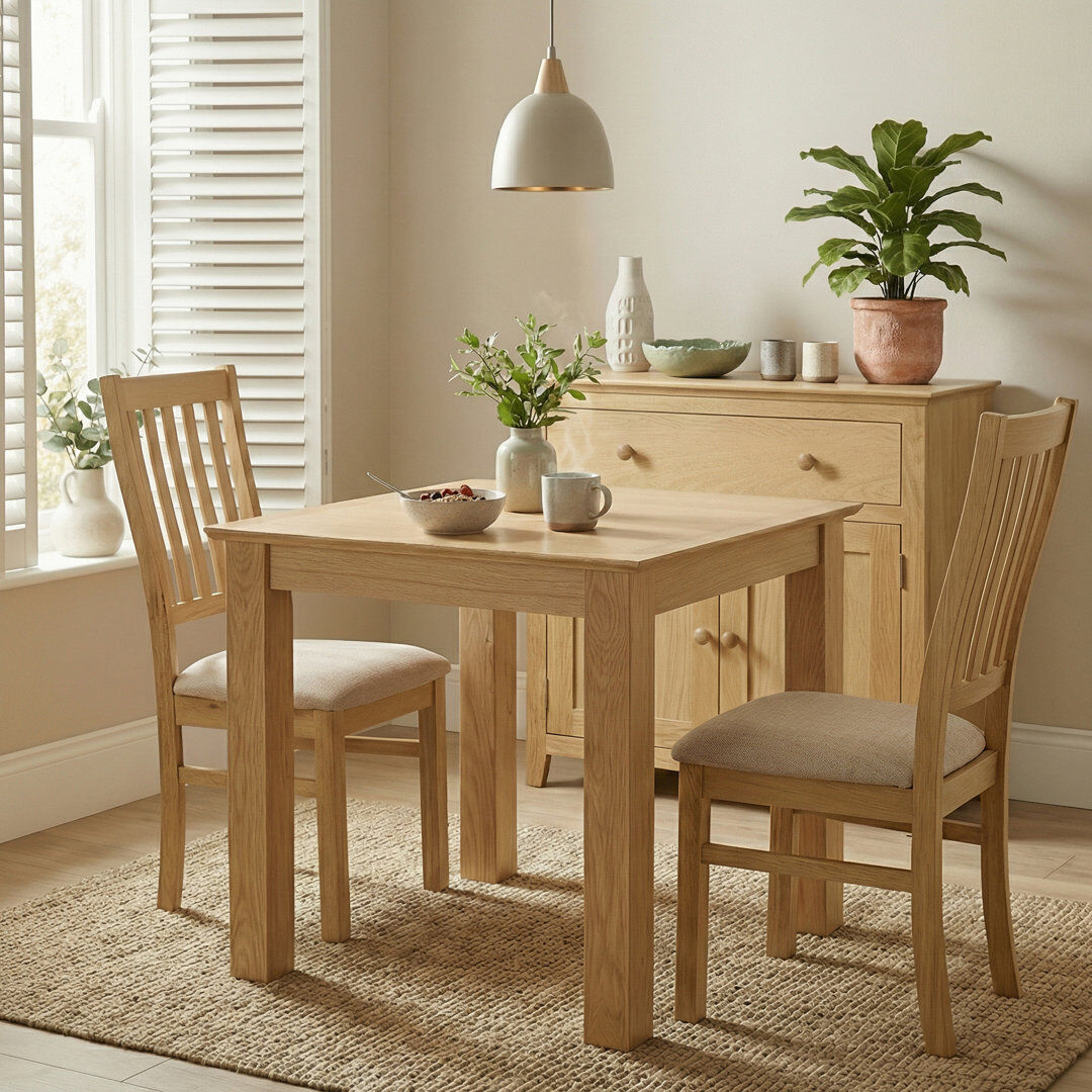 Lark Manor Mei Oak Dining Table Natural Wood