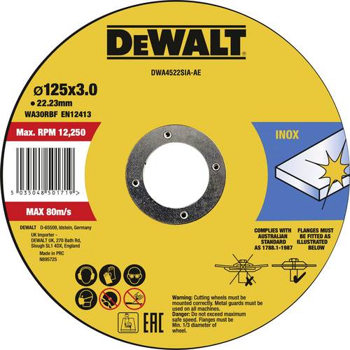 DEWALT DWA4522SIA-AE Trennscheibe 125mm Metall, Edelstahl, Eisen