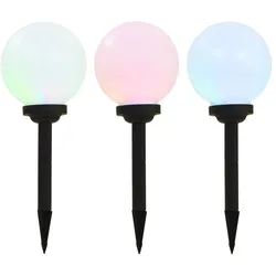 vidaXL Outdoor Solarleuchten 3 Stück LED Kugelförmig 20 cm RGB