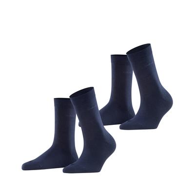 Socken ESPRIT "Basic Easy", Damen, Gr. 35-38, blau (marine), Baumwollmischung, unifarben, Socken Socken, ohne einschneidendes Bündchen, Basic-Socke, Uni-Strümpfe atmungsaktiv