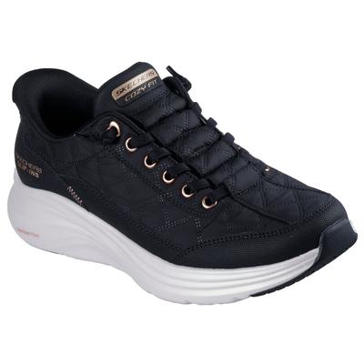 Slip-On Sneaker SKECHERS "CONTOUR FOAM-GOLDEN HOUR", Damen, Gr. 40, schwarz, Leder, Lederimitat, Mesh, gesteppt, Schuhe, Slipper, Freizeitschuh, Schlupfschuh mit Slip-Ins Funktion