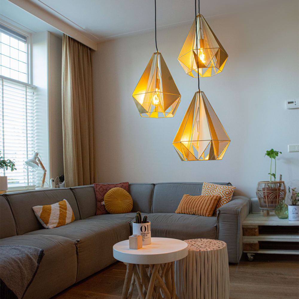 QAZQA Suspension en acier doré Doré 45x166x45cm