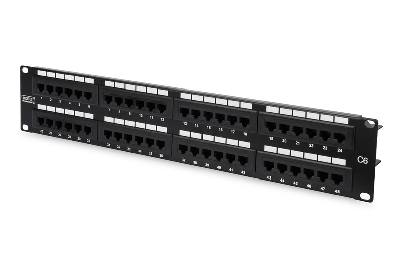 Digitus Patch Panel 48,3cm 19Zoll 48Port Cat6 geschirmt 2HE DN-91648U
