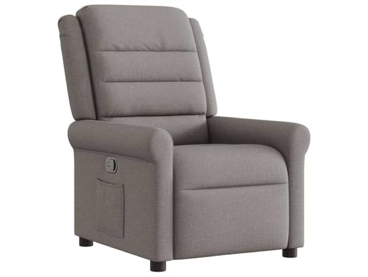 Fisinber Relaxsessel mit Liegefunktion Polstersessel Taupe Stoff Gemütlicher Ruhesessel für das Wohnzimmer mit verstellbarer Fußstütze und Seitentasche.