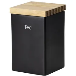 Continenta Keramik Vorratsdose, 1000ml, schwarz, 10x10xH16,5cm, Tee Zubehör, Schwarz