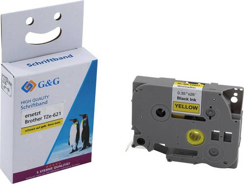 G&G Schriftband kompatibel mit Brother TZe-621 Multimedia-Technik Schriftbänder