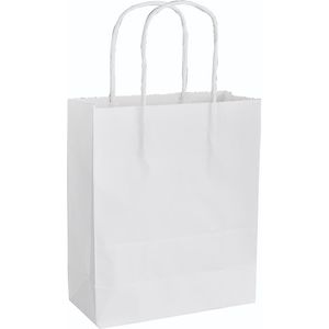 Folia Papiertüten 22400, weiß, 24 x 31 x 12cm, mit Henkel, 20 Stück