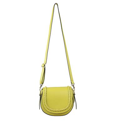 Umhängetasche "Zopf", Damen, Gr. B/H/T: 21cm x 17cm x 8cm onesize, gelb, Leder, COLLEZIONE ALESSANDRO, Taschen Umhängetasche, Made In Italy