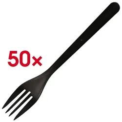 Papstar Gabeln (Mehrweg) 18,5 cm schwarz 50 Stück schwarz