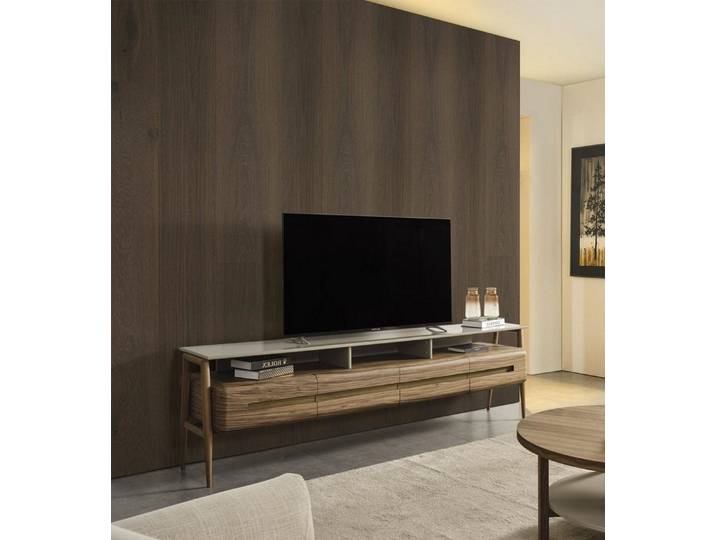 Xlmoebel Lowboard Braunes Holz-TV-Möbel mit elegantem Design und Stauraum (Lowboard, 1 St., Lowboard), Hergestellt in Europa