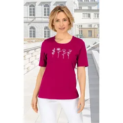 Baumwoll-Shirt in Druck himbeer in Größe 36/38 von DW-Shop, Himbeer, 36/38