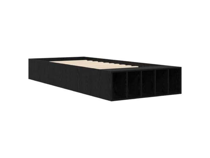KTHLBRH Bettgestell aus Eichenholz, Schwarz, 80 x 200 cm Technisches Holz, feste Latten, Unterstützung 140 kg, integrierte Lagerung, modernes Design
