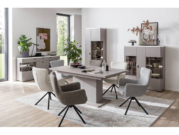 Table extensible 180 x 77 x 100cm Gris