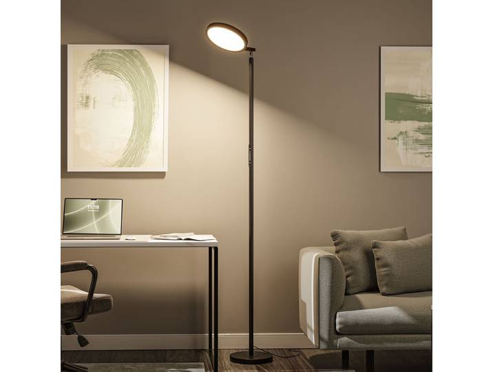 Lampadaire LED Banda Ø 25cm Noir Aluminium laqué Plastique ABS LED Module LED