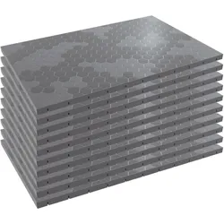 10er-Pack Clipsbare Bodenfliesen Grau 116x76x3 cm Rechteckig Polypropylen Bodenbelag 7.69m2 INTEC
