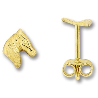 Paar Ohrstecker ONE ELEMENT "Pferd Ohrringe Ohrstecker aus 333 Gelbgold", gold, Ohrringe, Damen, Kinder, Gelbgold 333 Gold, Gelbgold 333, Gold, Zartes Emblem – unaufdringlich und dennoch ausdrucksstark