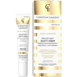 Goldene Anti-Aging-Infusionscreme unter Augen und auf Augenlider