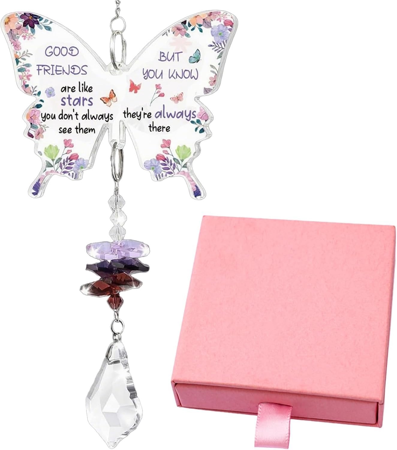Homevero Kristallen vlinder suncatcher - 15 cm
