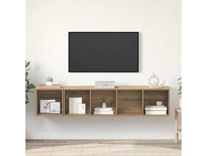 Ensemble de meubles TV 2 pièces élégant - ECOHOME - bois d'ingénierie - chêne artisanal - 37 x 37 x 142 5 cm@912556