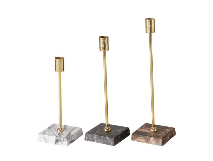 Boltze Home Kerzenständer Lagro 3er-Set, Mehrfarbig, Metall, 9x32x9 cm, Dekoration, Kerzen & Kerzenhalter, Teelichthalter