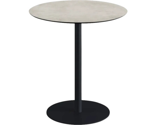 Urban Terrassentisch Schwarz gestell + Moonstone HPL Ø70 cm