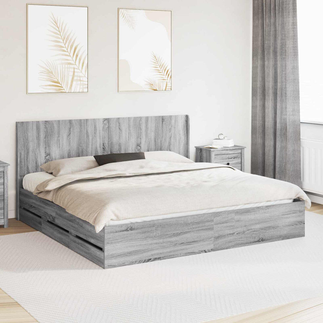 Brayden Studio Bed Grey Sonoma 200 x 200cm