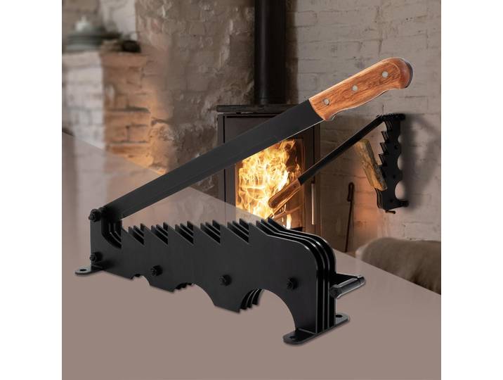 ECD Germany Holzspalter Spanmesser Brennholzspalter manuell aus stabilem Gusseisen robuster Kaminholzspalter Anzündholz Spalter zur Wandmontage