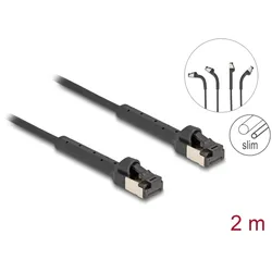 DELOCK RJ45 Netzwerkkabel Cat.6A U/FTP winkelbar 2m schwarz