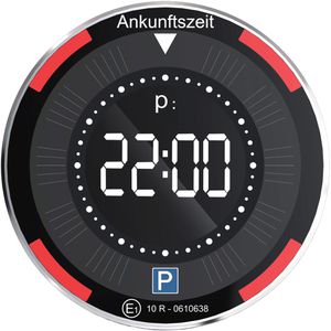 Miraval Parkscheibe 9-MV1025, elektronisch, solarbetrieben, mit Zulassung, schwarz