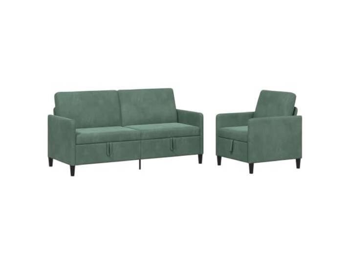 Todiikf Sofagarnitur mit Stauraum 2-teilig Meergrün Polstersofa Set Platzsparende Wohnzimmer Couchgarnitur aus Polyestergewebe mit praktischem Sitzstauraum und stabilem Metallrahmen.