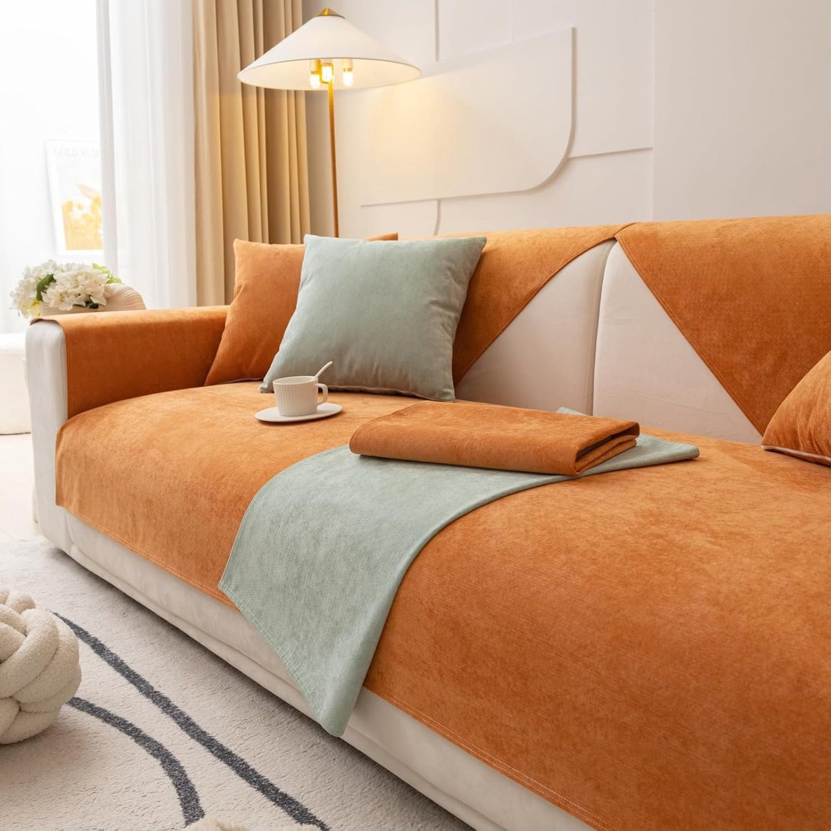 Waterdichte en antislip bankbeschermer voor je sofa - Oranje